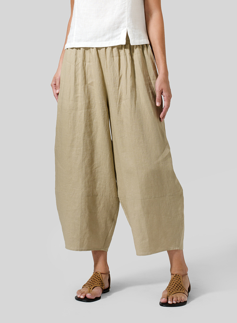 Linen Lantern Ankle Pants