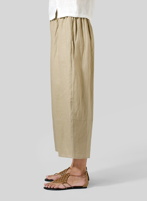 Linen Lantern Ankle Pants