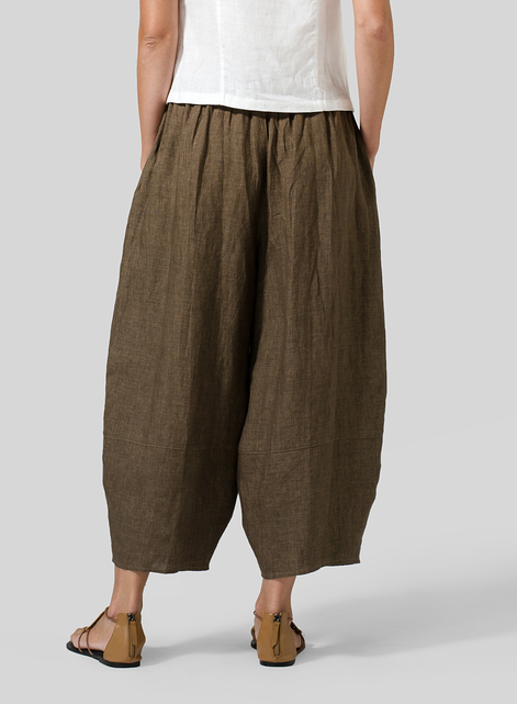 Linen Lantern Ankle Pants