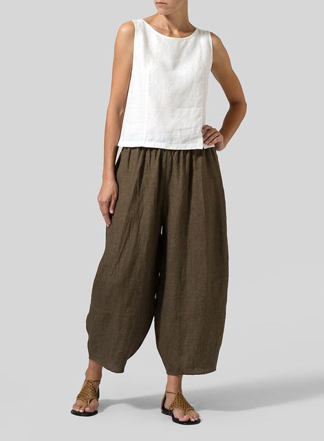 Linen Lantern Ankle Pants