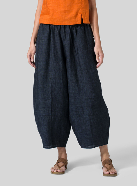 Linen Lantern Ankle Pants