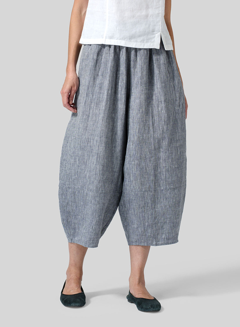 Linen Lantern Ankle Pants