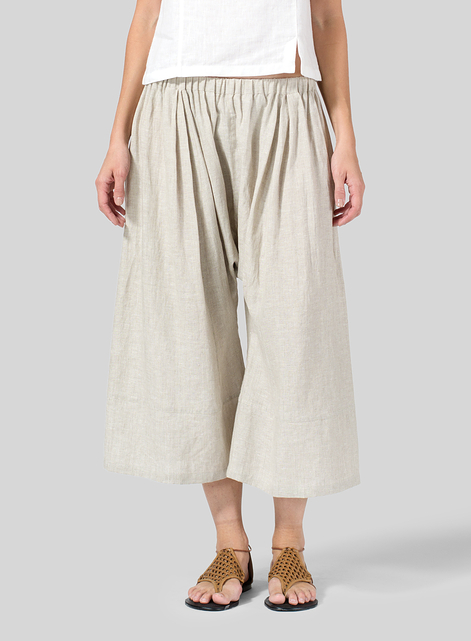 Linen Full Elastic Loose Pants