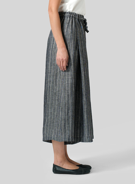 Linen Cropped Wide Leg Lounge Pants