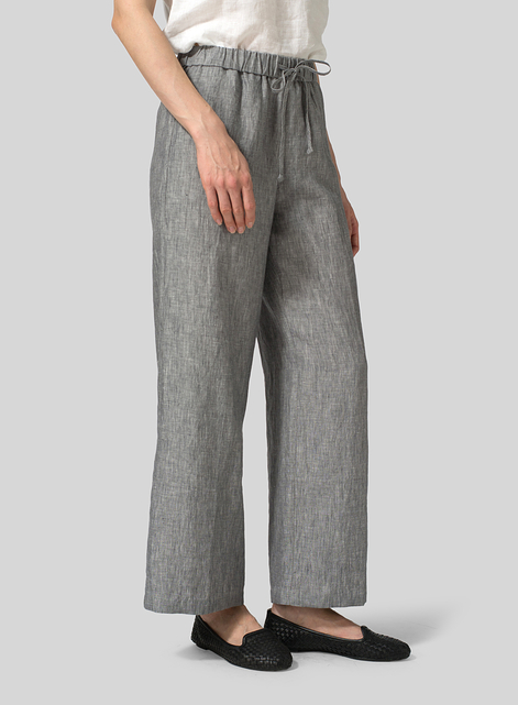 Linen Drawstring Long Pants