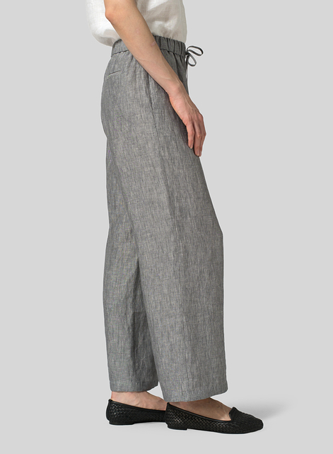 Linen Drawstring Long Pants