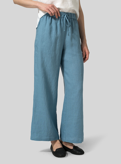 Linen Drawstring Long Pants