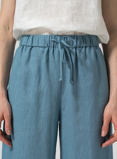 Linen Drawstring Long Pants