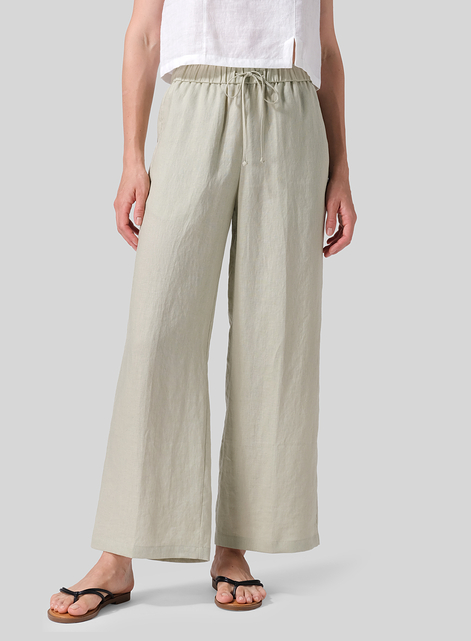 Linen Drawstring Long Pants