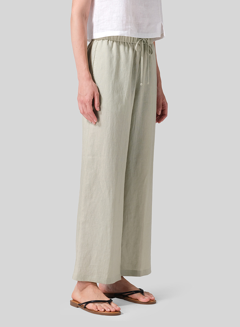 Linen Drawstring Long Pants