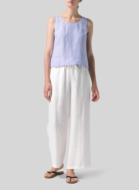 Linen Drawstring Long Pants