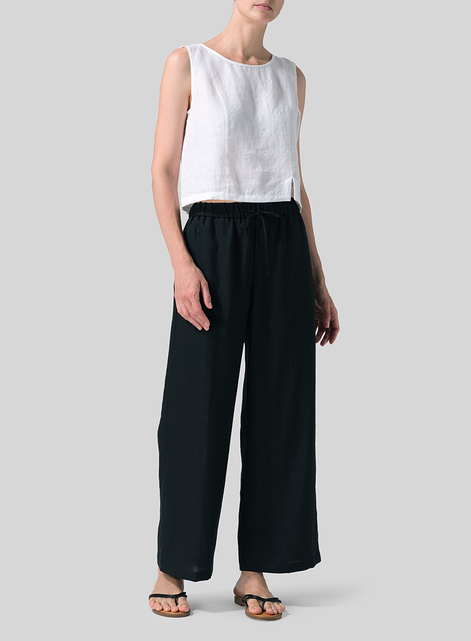 Linen Drawstring Long Pants