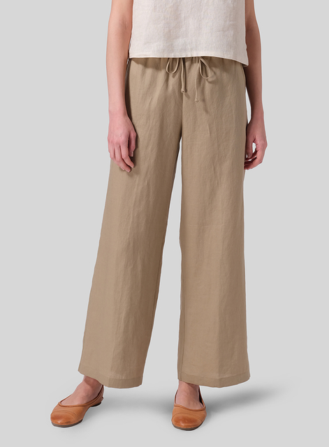 Linen Drawstring Long Pants