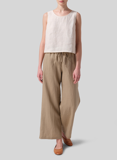 Linen Drawstring Long Pants