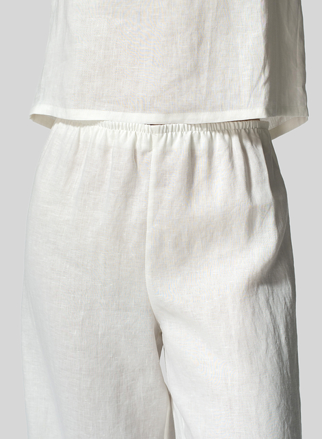 Linen Straight Cropped Pants