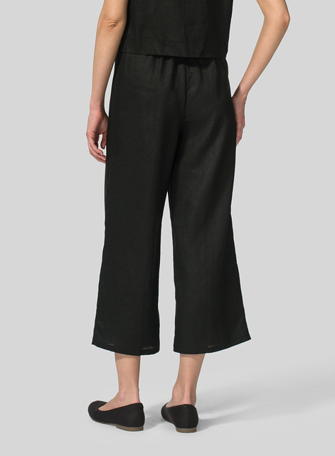 Linen Straight Cropped Pants