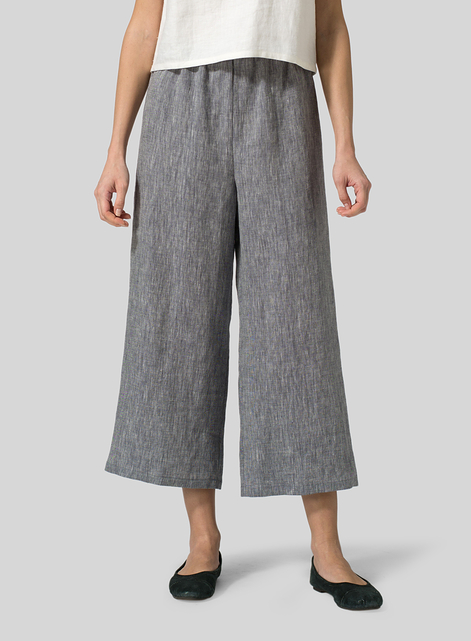 Linen Straight Cropped Pants