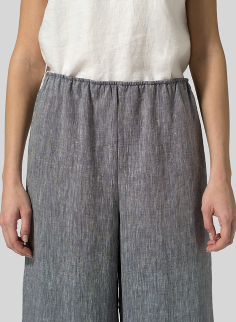 Linen Straight Cropped Pants