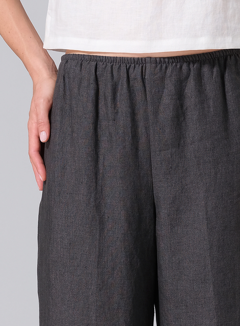 Linen Straight Cropped Pants