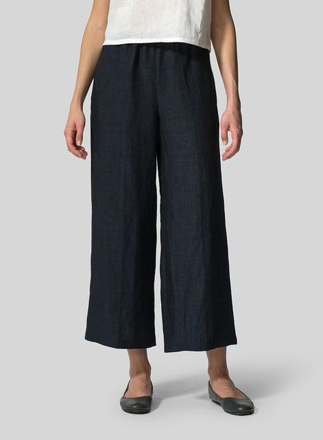 Linen Straight Leg Pull-On Pants