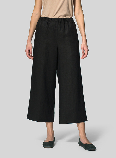 Linen Straight Ankle Pants