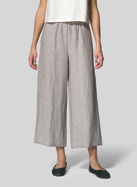 Linen Straight Ankle Pants