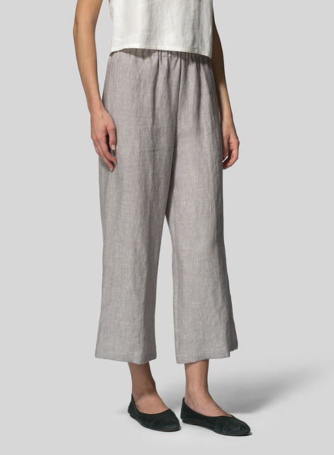 Linen Straight Ankle Pants