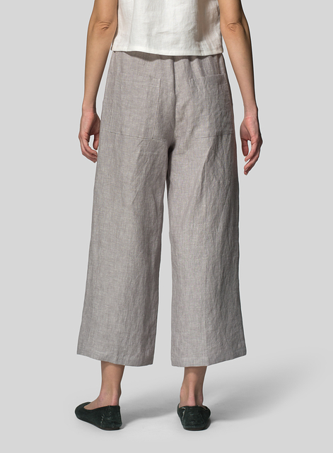 Linen Straight Ankle Pants