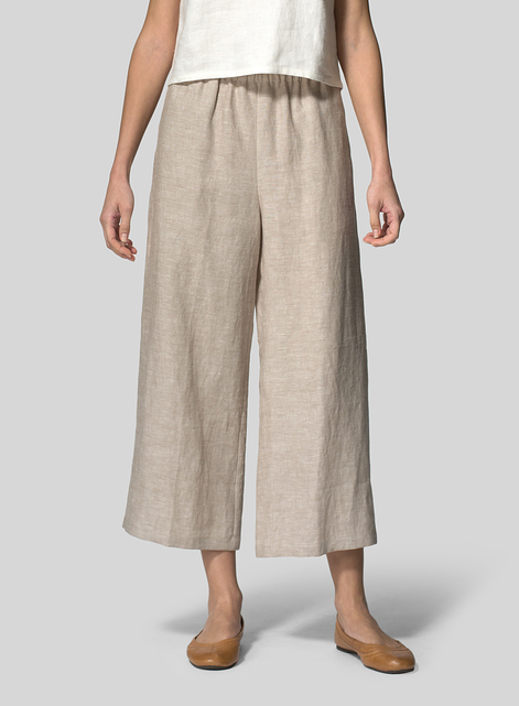 Linen Straight Ankle Pants