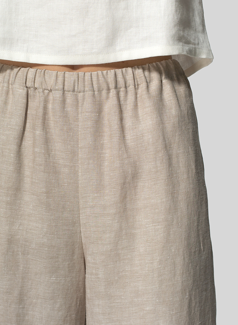 Linen Straight Ankle Pants