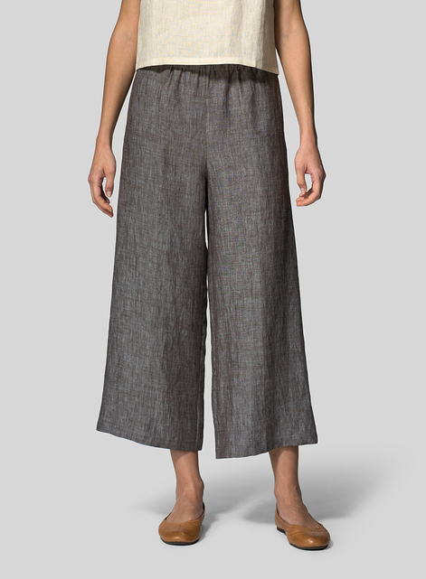 Linen Straight Ankle Pants