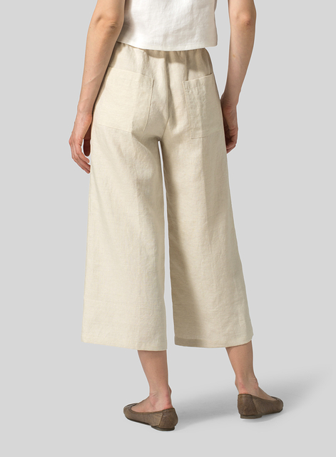 Linen Straight Ankle Pants