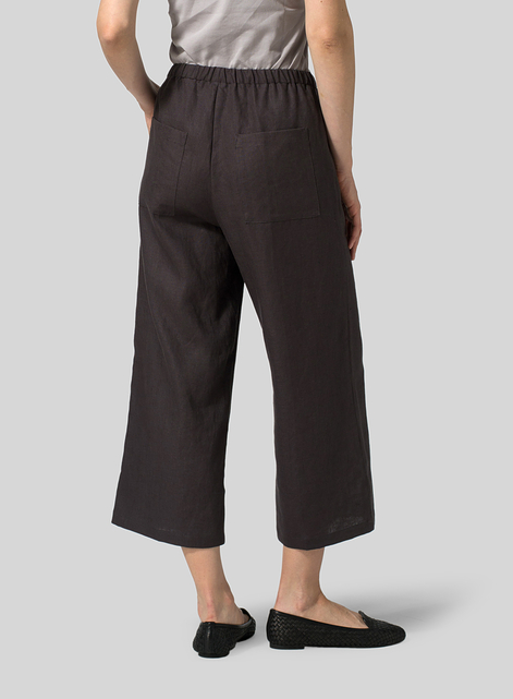 Linen Straight Ankle Pants