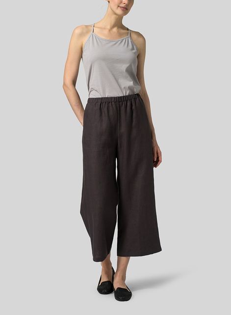 Linen Straight Ankle Pants