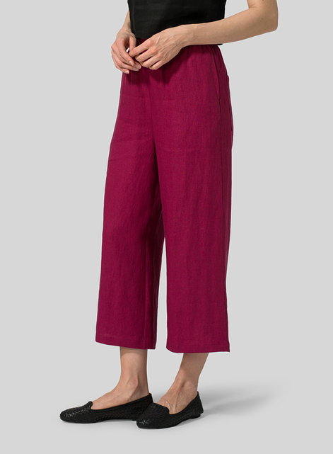 Linen Straight Ankle Pants