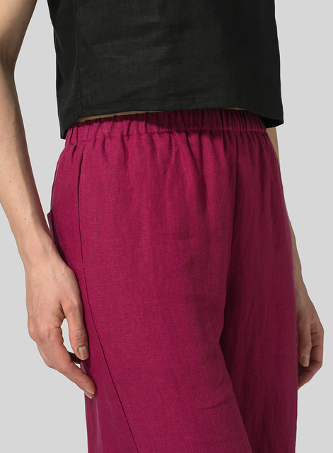 Linen Straight Ankle Pants