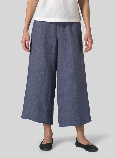 Linen Straight Ankle Pants