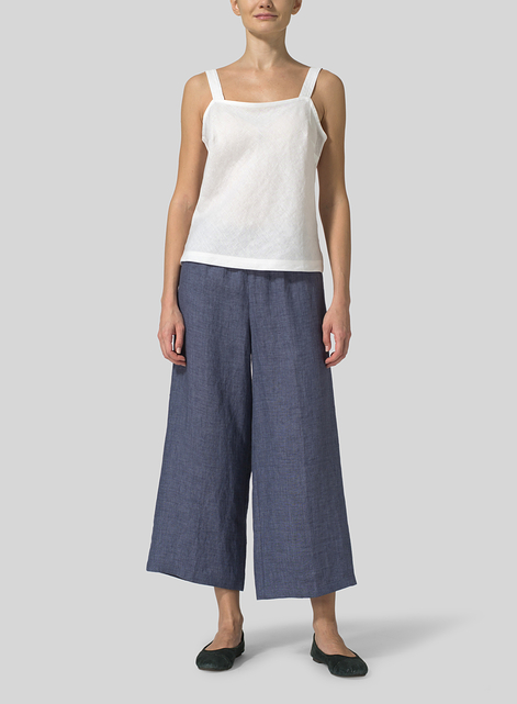 Linen Straight Ankle Pants