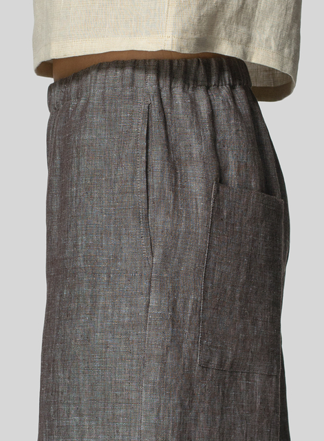 Linen Straight Ankle Pants