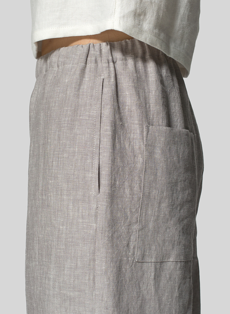 Linen Straight Ankle Pants