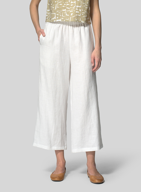 Linen Straight Ankle Pants