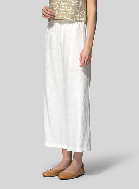 Linen Straight Ankle Pants