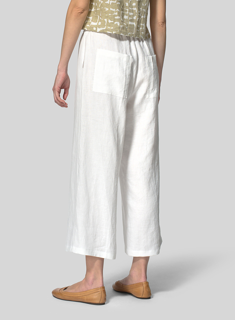 Linen Straight Ankle Pants