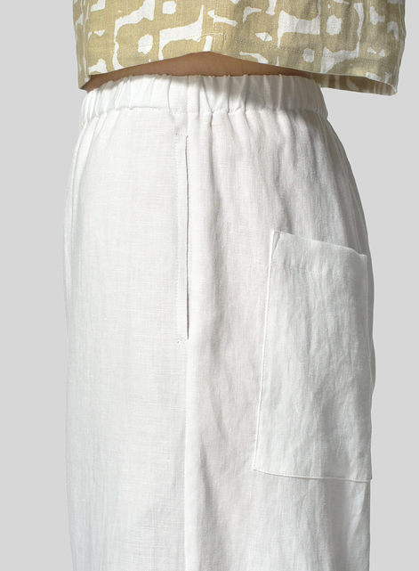 Linen Straight Ankle Pants