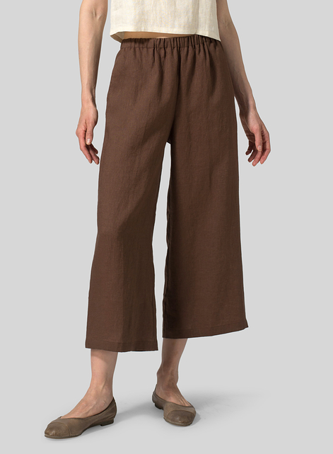 Linen Straight Ankle Pants