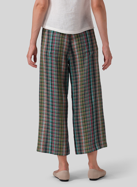 Linen Straight Ankle Pants