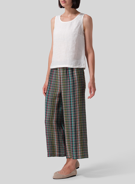 Linen Straight Ankle Pants