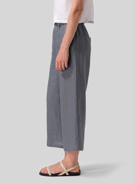 Linen Straight Ankle Pants