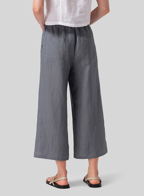 Linen Straight Ankle Pants