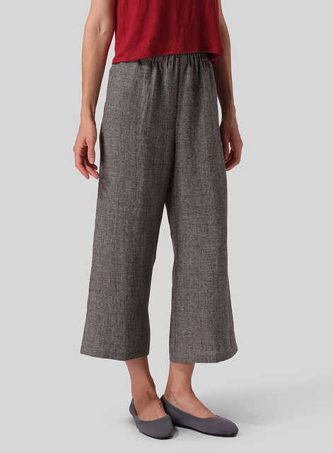 Linen Straight Ankle Pants